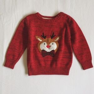 joe fresh winter holiday cotton knit crewneck sweater 18-24 months baby boy